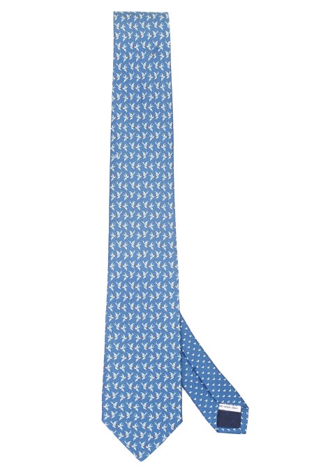Shop SALVATORE FERRAGAMO  Cravatta: Salvatore Ferragamo cravatta in twill di pura seta decorata da una stampa grafica.
Fondo a 8 cm.
Composizione: 100% seta.
Fabbricato in Italia.. 350889 SPARROW-002